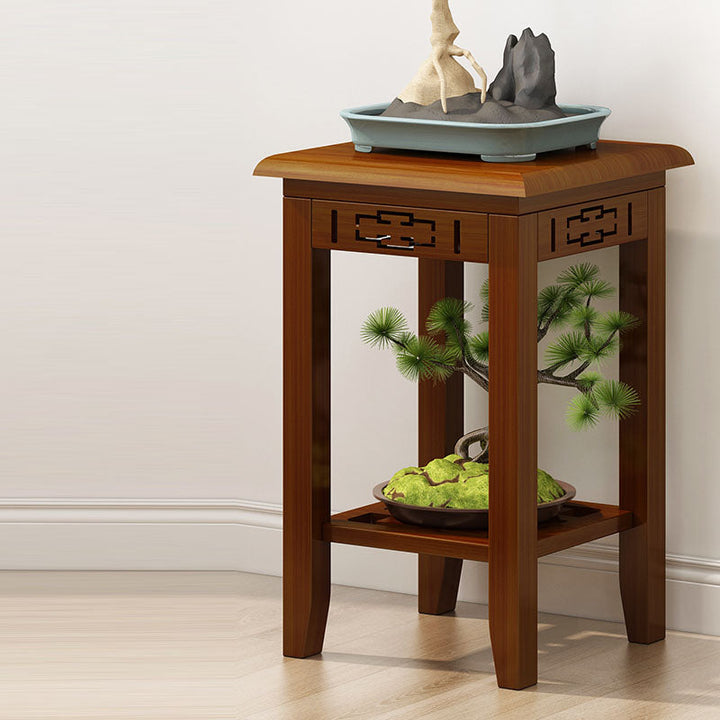 Chinese Traditional Rectangular Solid Wood Side Table