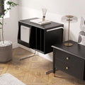 Traditional Japanese Rectangular Plywood Stainless Steel End Table Storage Cabinet For Living Room