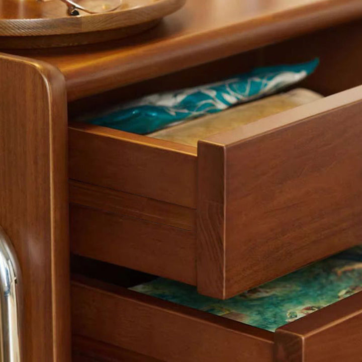 Contemporary Rectangular Stainless Steel Nightstand