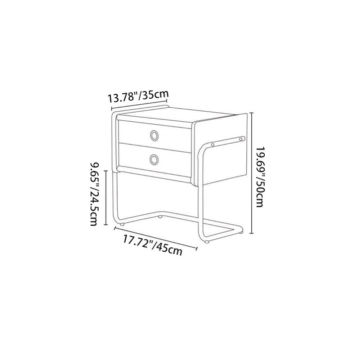 Contemporary Rectangular Stainless Steel Nightstand