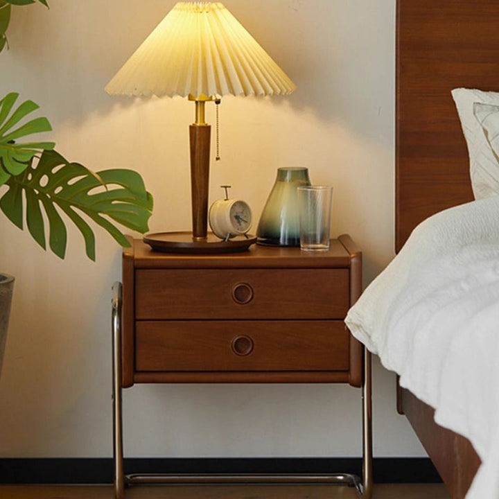 Contemporary Rectangular Stainless Steel Nightstand