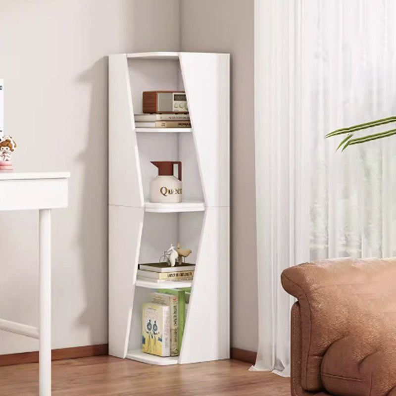 Modern Minimalist Triangle MDF Compact Corner Bookcase 2/4/6-Tier Storage Rack For Home Office