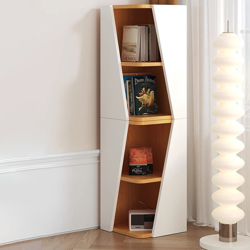 Modern Minimalist Triangle MDF Compact Corner Bookcase 2/4/6-Tier Storage Rack For Home Office