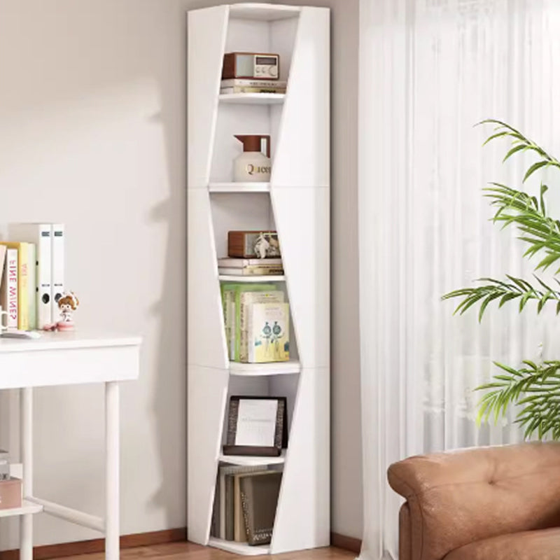 Modern Minimalist Triangle MDF Compact Corner Bookcase 2/4/6-Tier Storage Rack For Home Office
