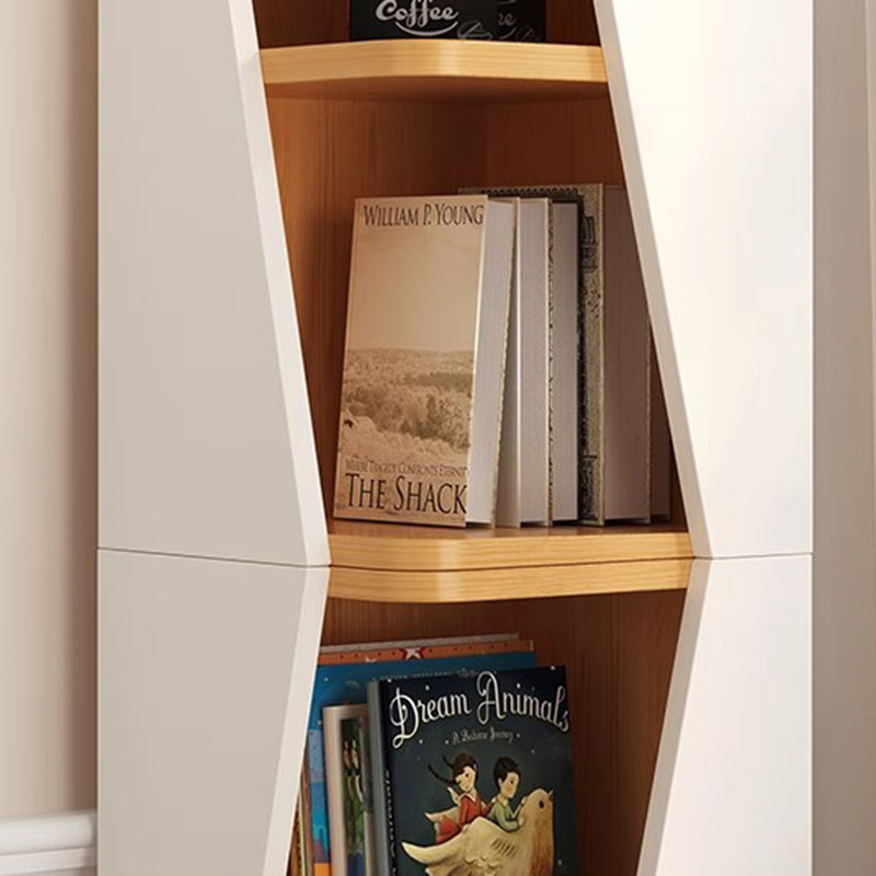 Modern Minimalist Triangle MDF Compact Corner Bookcase 2/4/6-Tier Storage Rack For Home Office
