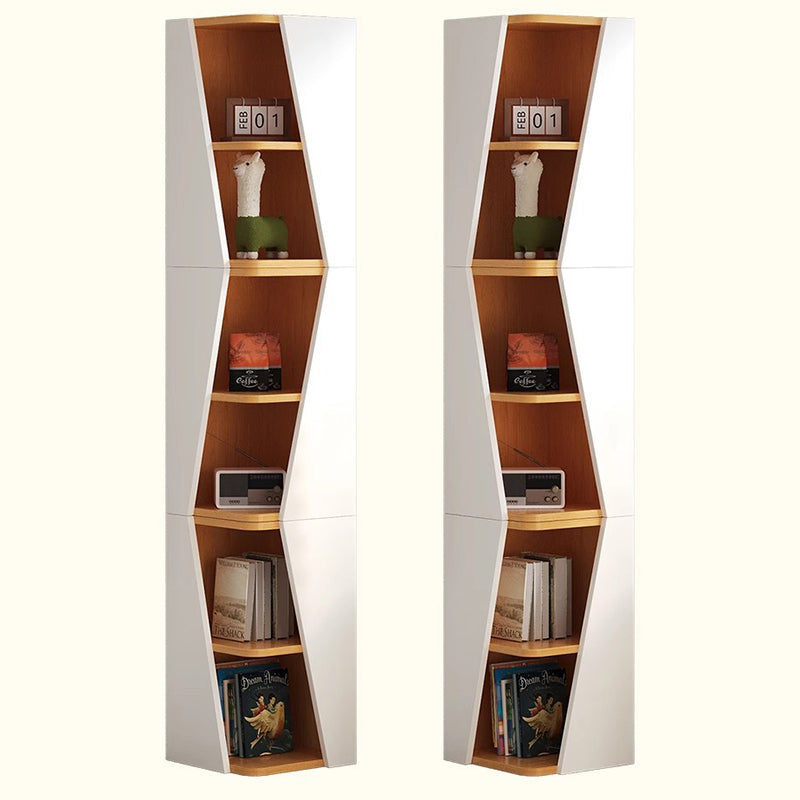 Modern Minimalist Triangle MDF Compact Corner Bookcase 2/4/6-Tier Storage Rack For Home Office