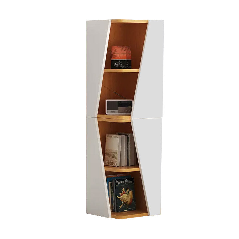 Modern Minimalist Triangle MDF Compact Corner Bookcase 2/4/6-Tier Storage Rack For Home Office