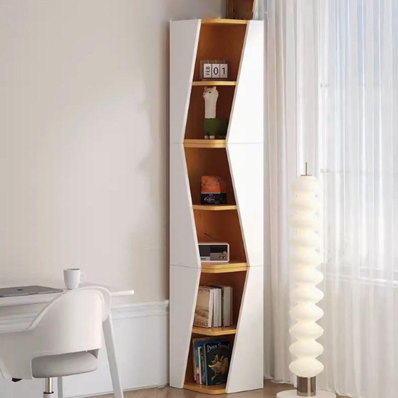 Modern Minimalist Triangle MDF Compact Corner Bookcase 2/4/6-Tier Storage Rack For Home Office