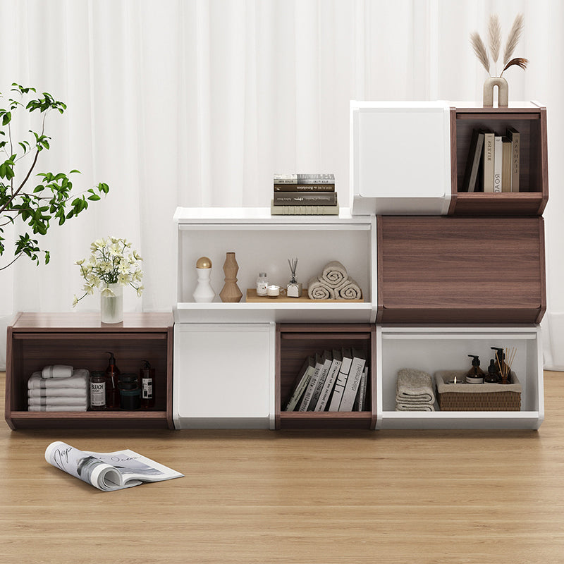 Contemporary Nordic MDF Modular Cube Storage Cabinet Books Toys & Snacks Multi-Layer Organizer With Doors For Bedroom & Living Room