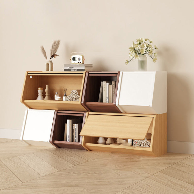 Contemporary Nordic MDF Modular Cube Storage Cabinet Books Toys & Snacks Multi-Layer Organizer With Doors For Bedroom & Living Room
