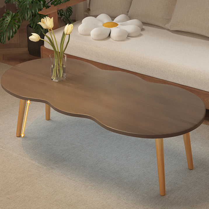 Minimalist Oval Wood Coffee Table