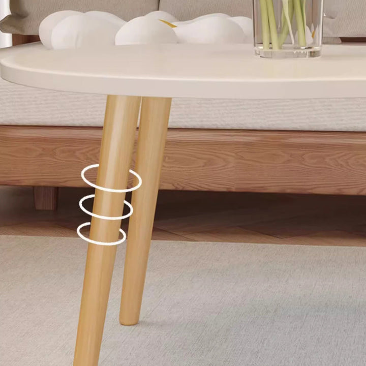 Minimalist Oval Wood Coffee Table