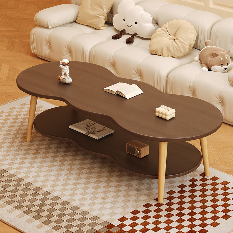 Minimalist Oval Wood Coffee Table