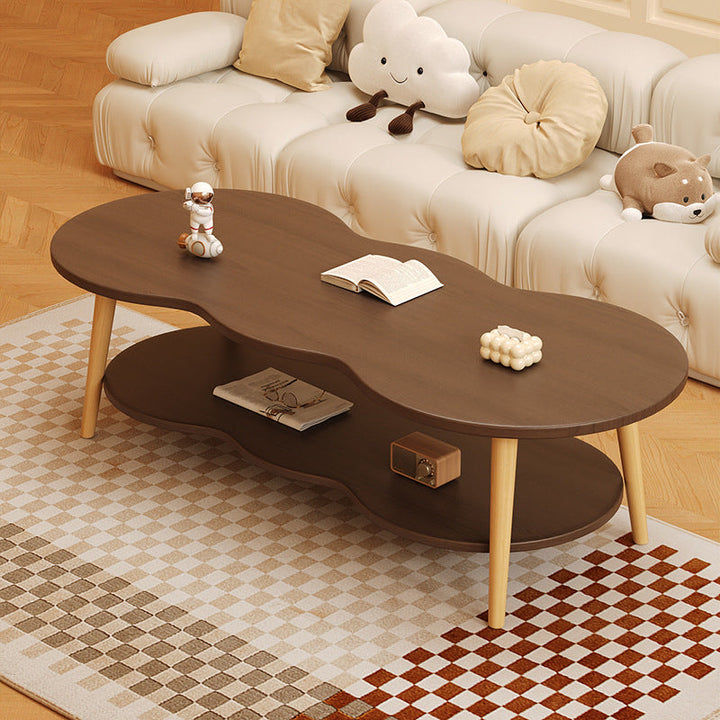 Minimalist Oval Wood Coffee Table