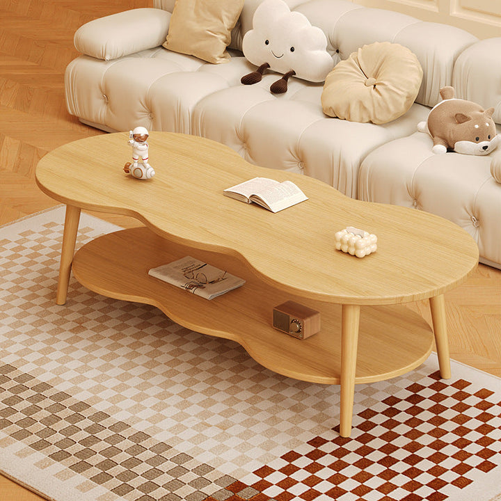 Minimalist Oval Wood Coffee Table