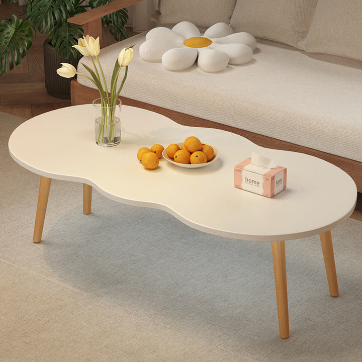 Minimalist Oval Wood Coffee Table