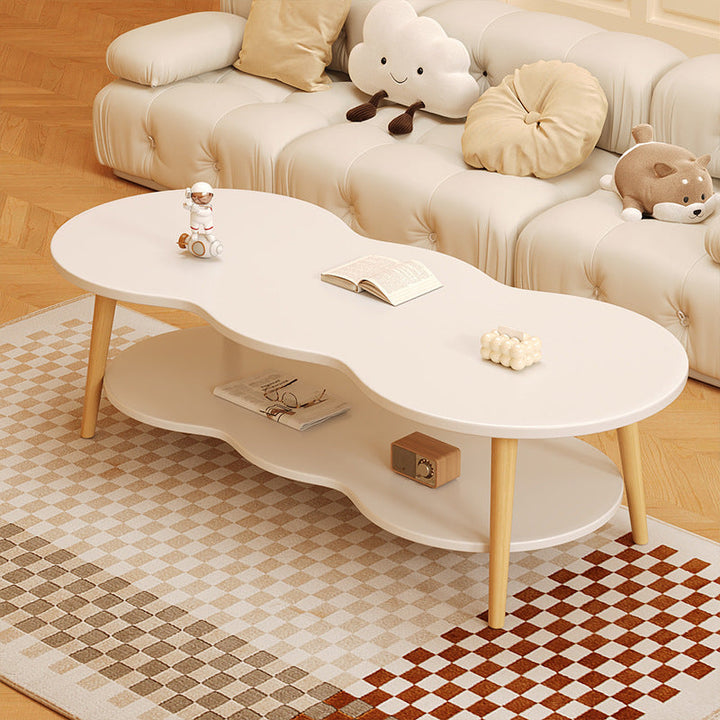 Minimalist Oval Wood Coffee Table