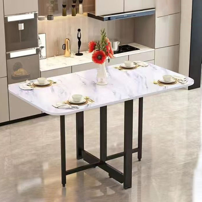 Modern Rectangular Steel Foldable Dining Table