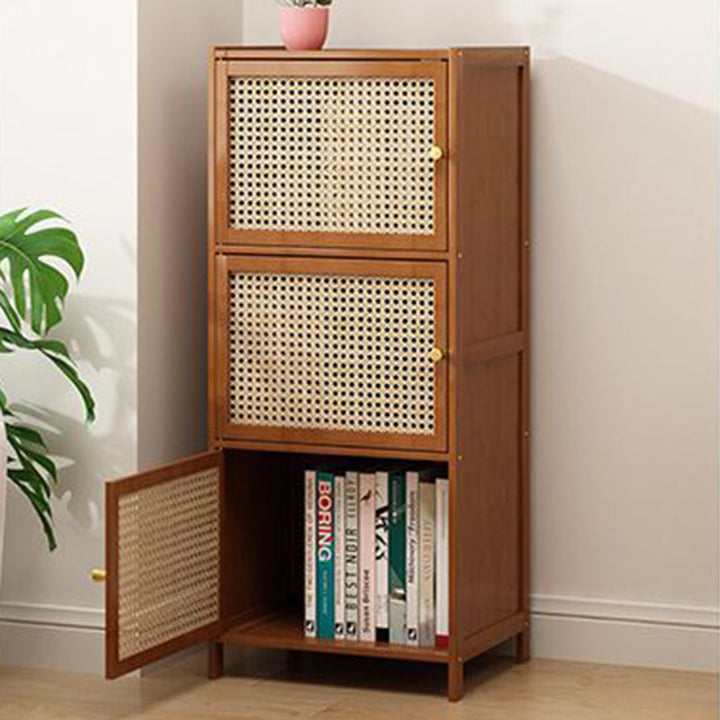 Minimalist Square Rattan Storage Cabinet