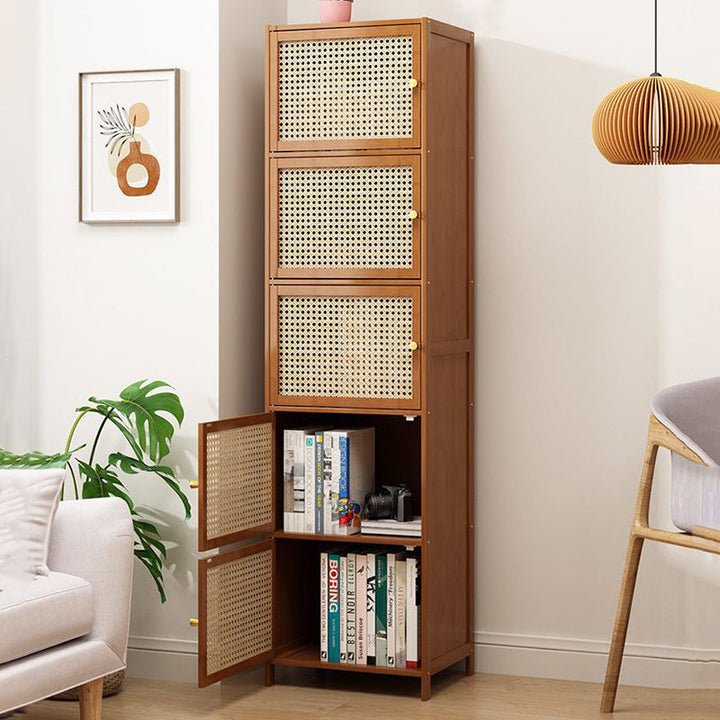 Minimalist Square Rattan Storage Cabinet