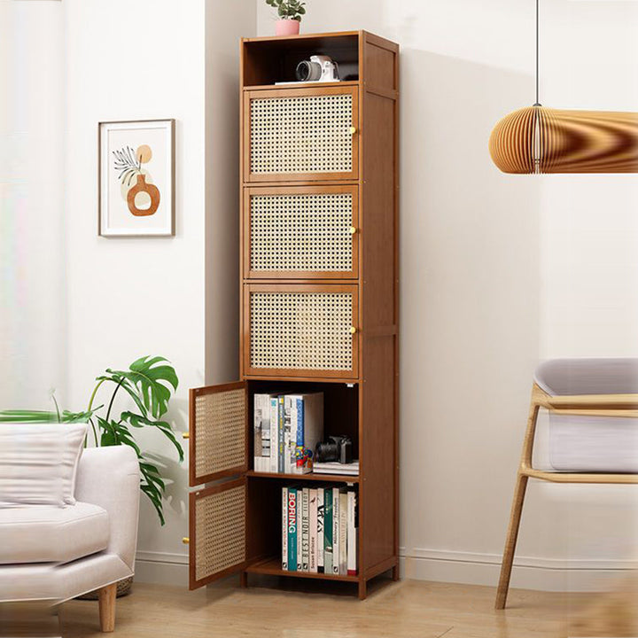 Minimalist Square Rattan Storage Cabinet