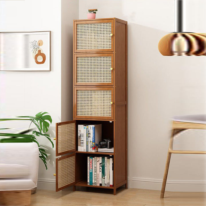 Minimalist Square Rattan Storage Cabinet