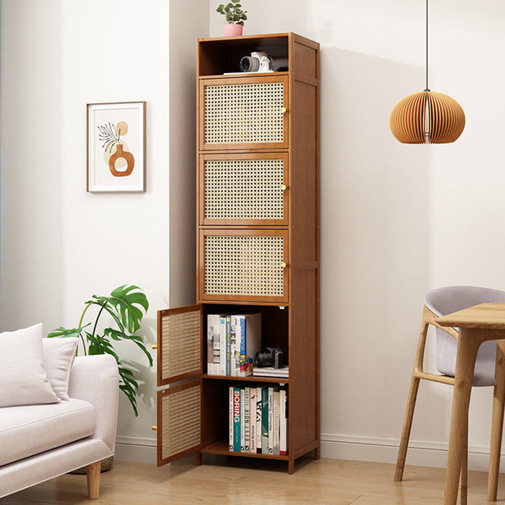 Minimalist Square Rattan Storage Cabinet