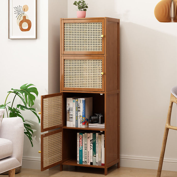 Minimalist Square Rattan Storage Cabinet