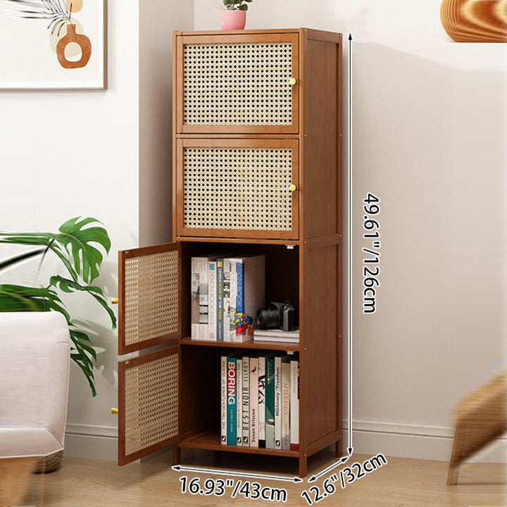 Minimalist Square Rattan Storage Cabinet