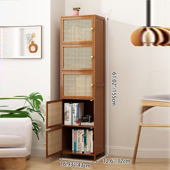 Minimalist Square Rattan Storage Cabinet
