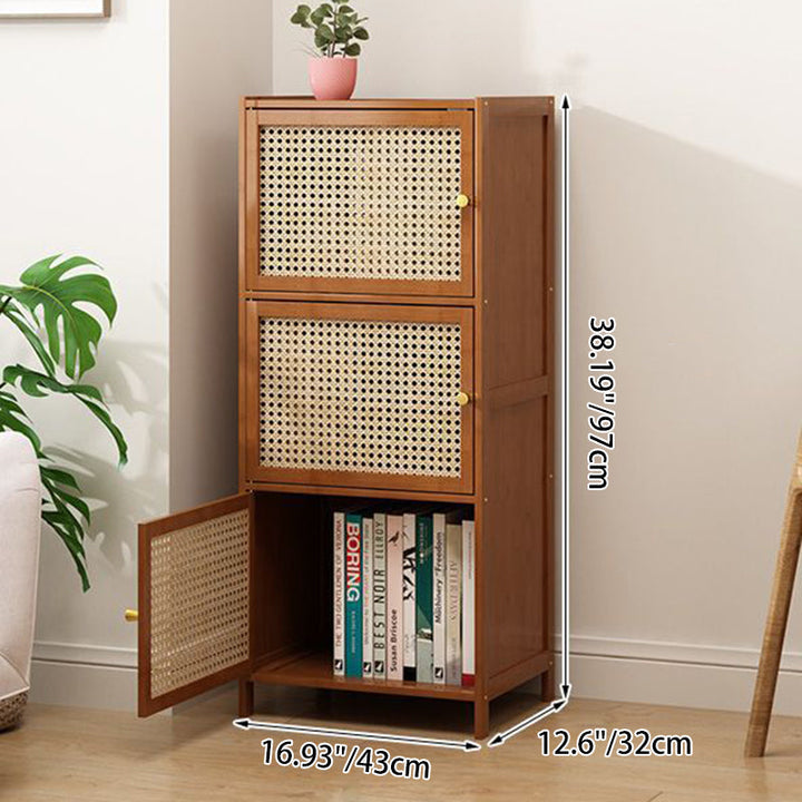 Minimalist Square Rattan Storage Cabinet