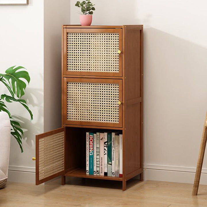 Minimalist Square Rattan Storage Cabinet