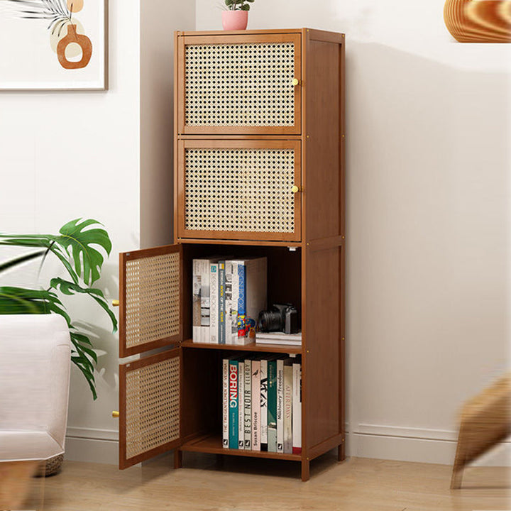 Minimalist Square Rattan Storage Cabinet