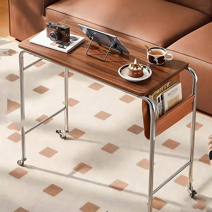 Contemporary Rectangular Stainless Steel Desk