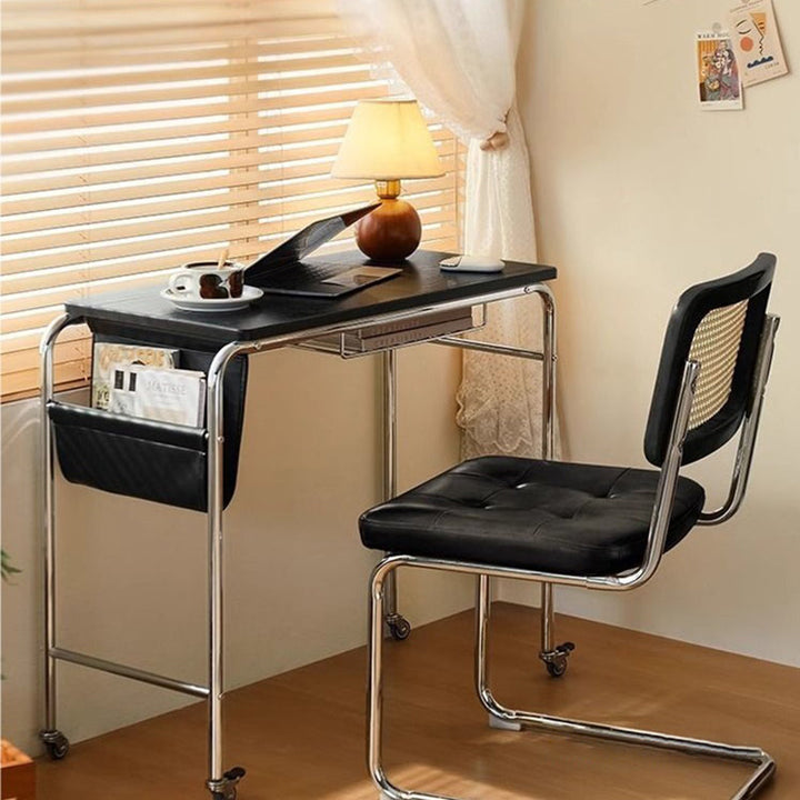 Contemporary Rectangular Stainless Steel Desk