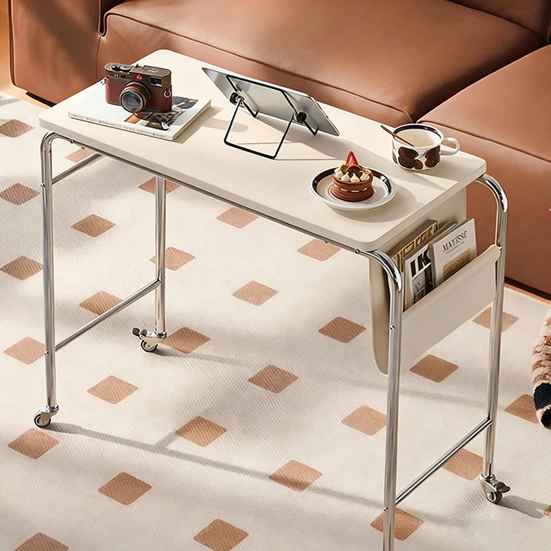 Contemporary Rectangular Stainless Steel Desk