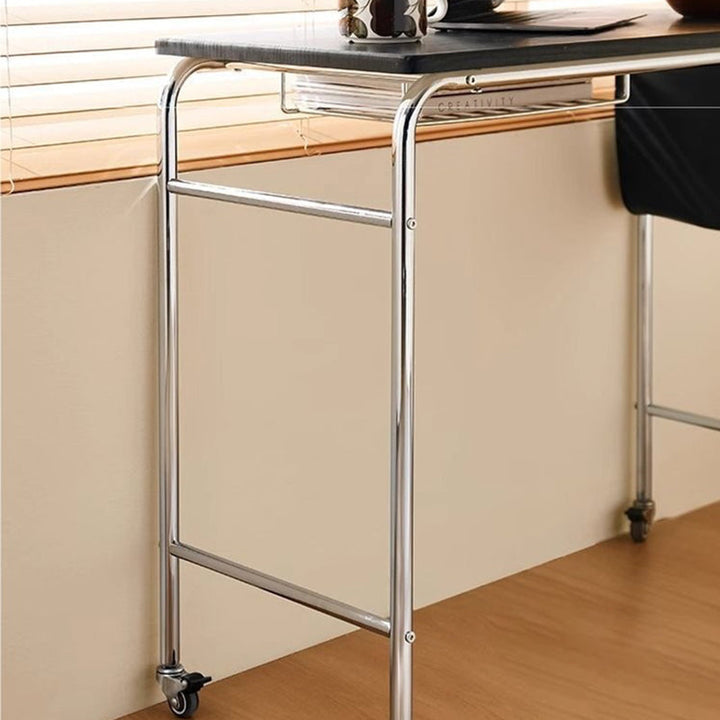 Contemporary Rectangular Stainless Steel Desk