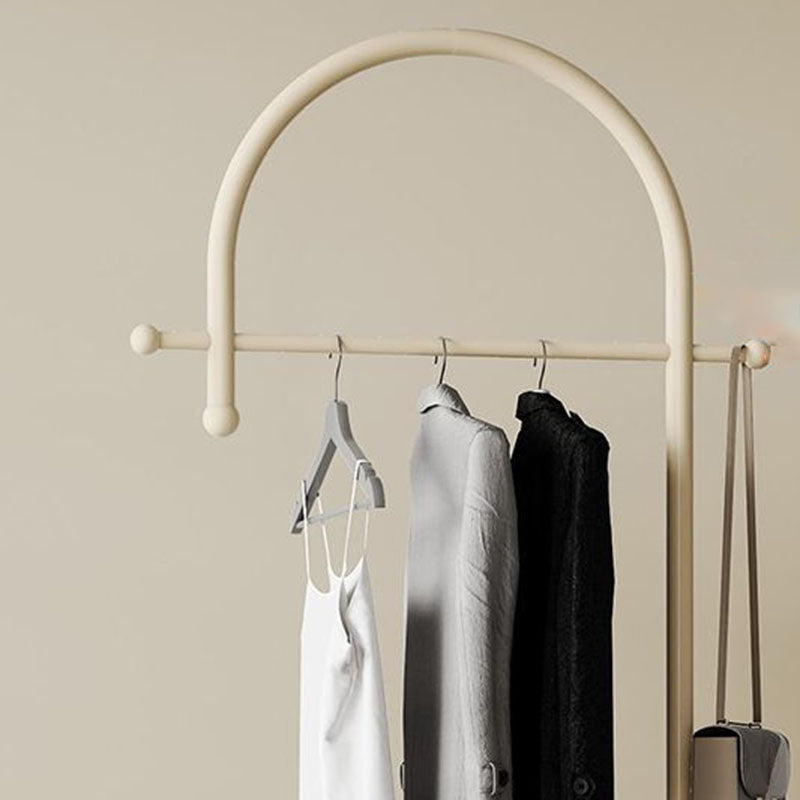 Modern Minimalist G-Shaped Iron Carbon Steel Floor-Standing Hall Tree 1-Basket For Bedroom