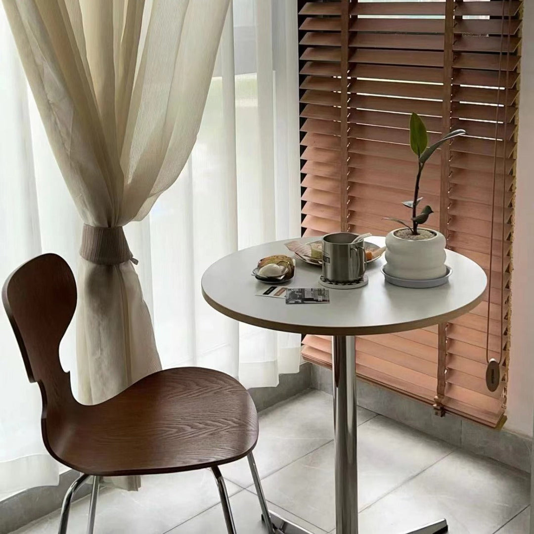 Minimalist Round Stainless Steel Dining Table