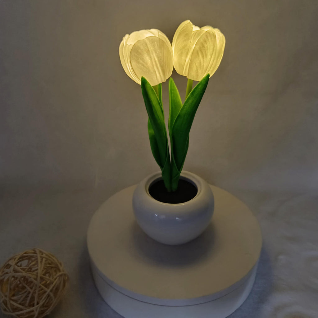 Modern Creative Simulation Tulip Peony LED Night Light Table Lamp