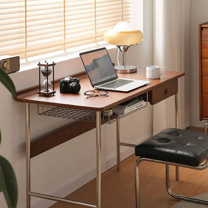 Minimalist Rectangular Stainless Steel Desk