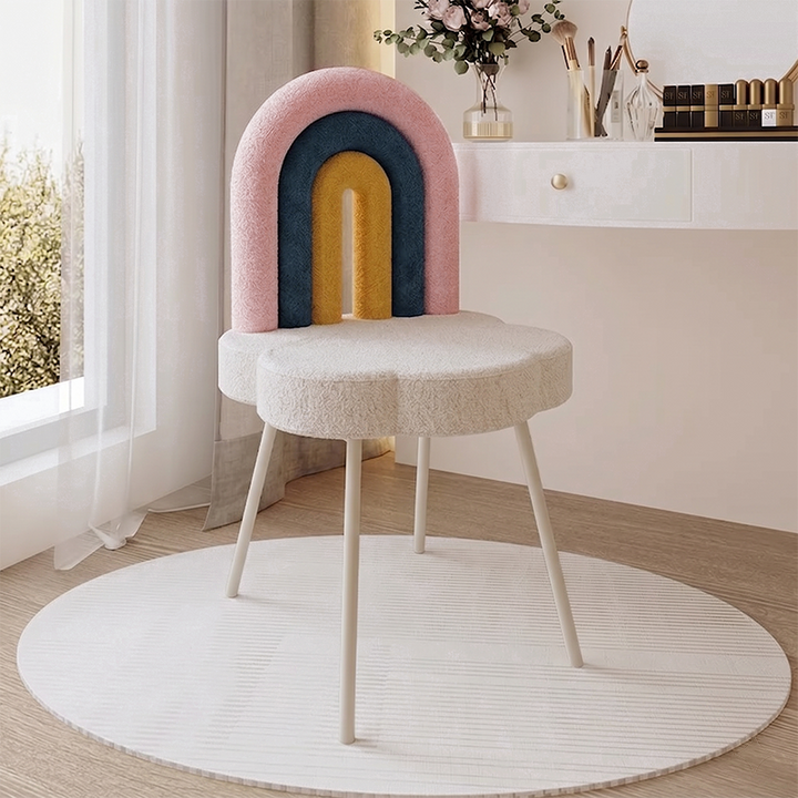 Contemporary Fabric Vanity Stool