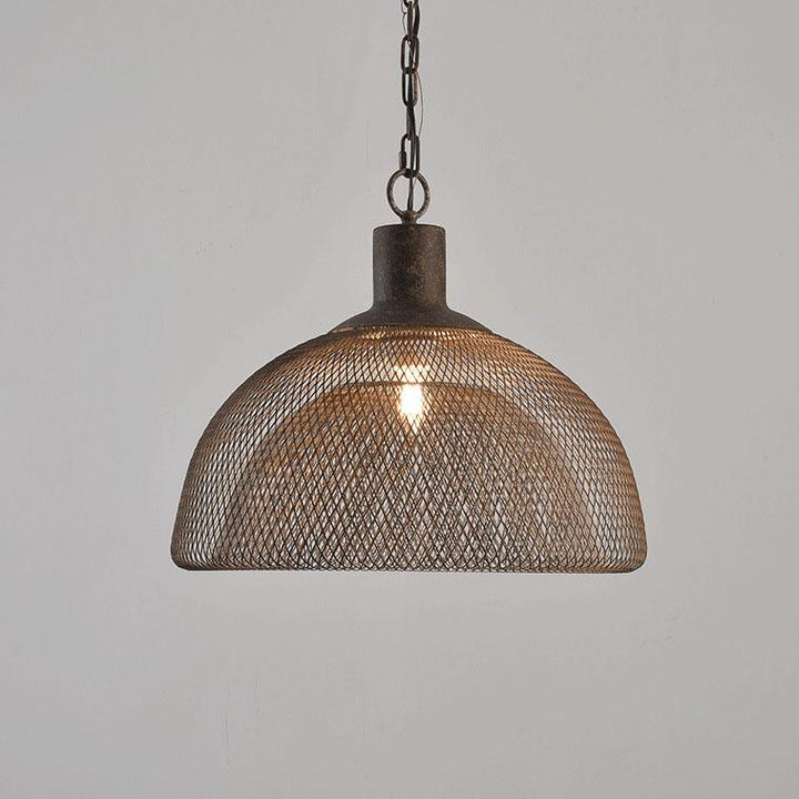 Contemporary Round Wrought Iron Pendant Light