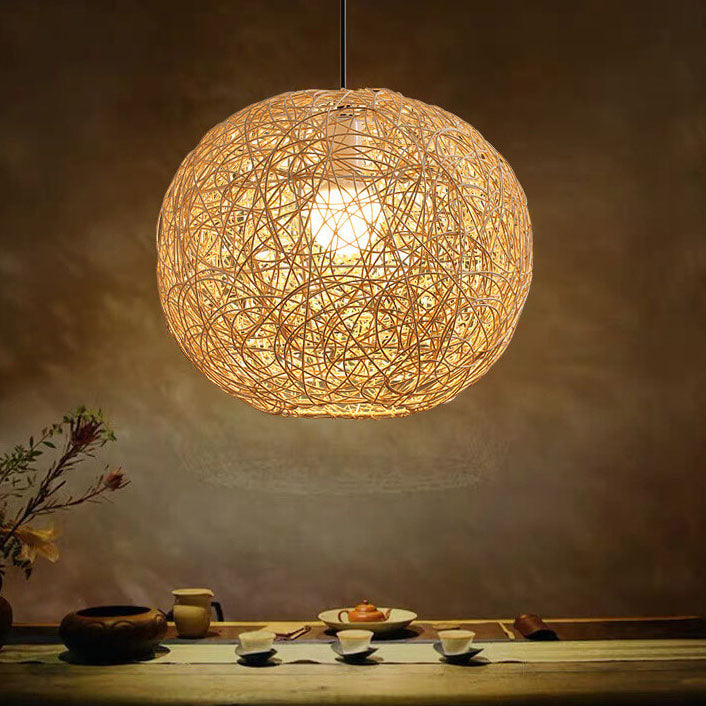 Globe Rattan Pendant Light
