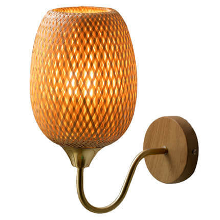 Modern Round Bamboo Wall Sconce