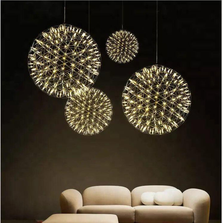 Contemporary Globe Iron 12-Light LED Pendant Light
