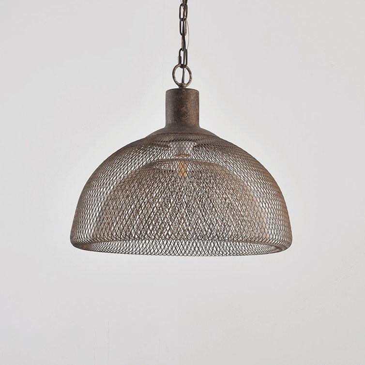 Contemporary Round Wrought Iron Pendant Light