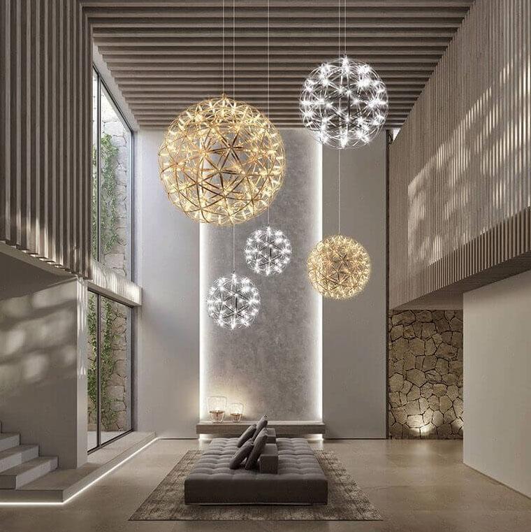 Contemporary Globe Iron 12-Light LED Pendant Light