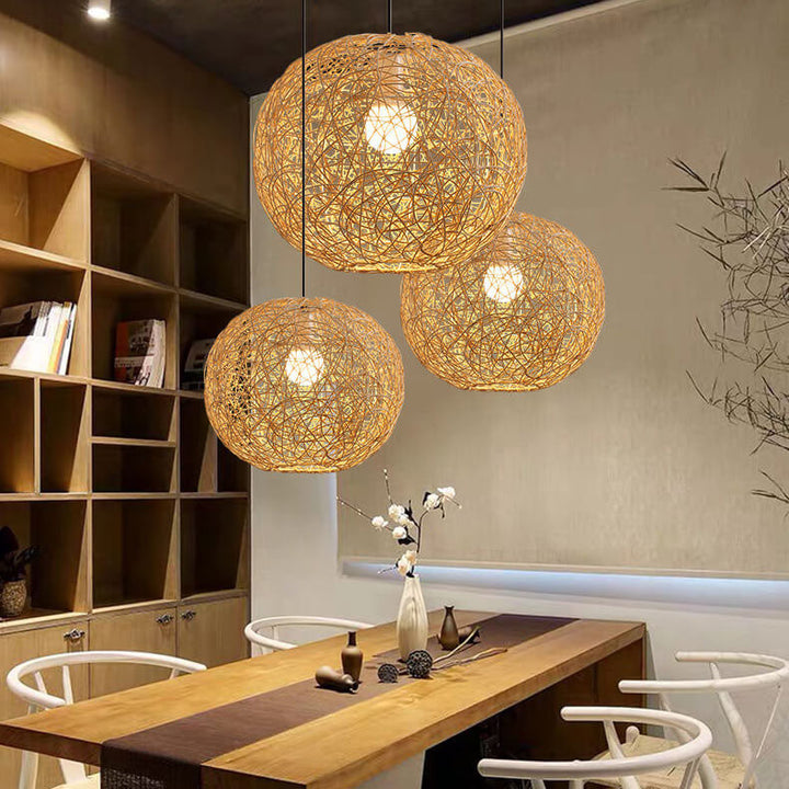 Globe Rattan Pendant Light