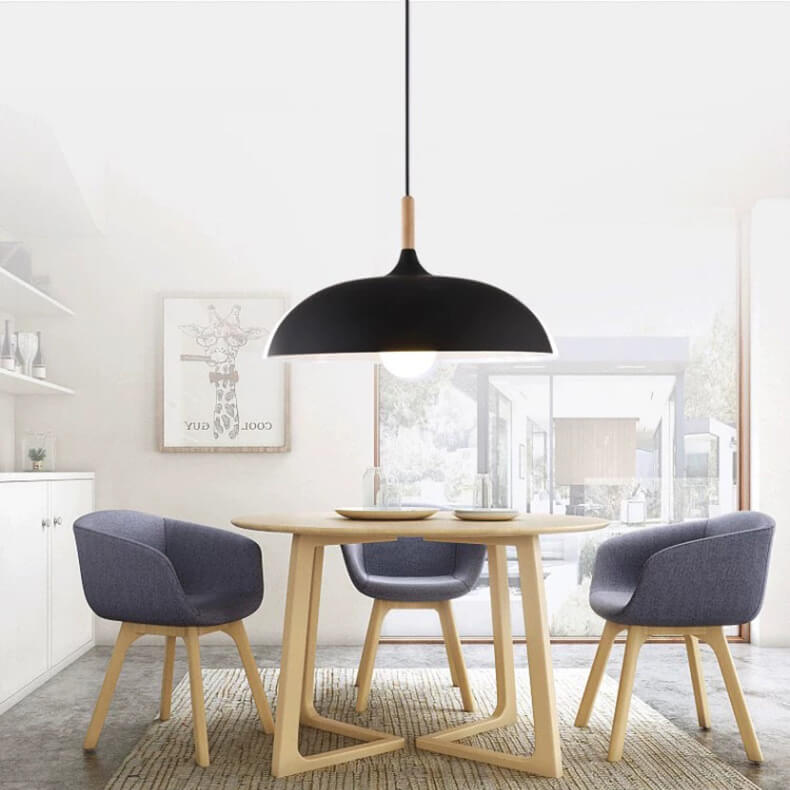 Modern Dome Wooden Pendant Light